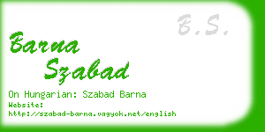 barna szabad business card